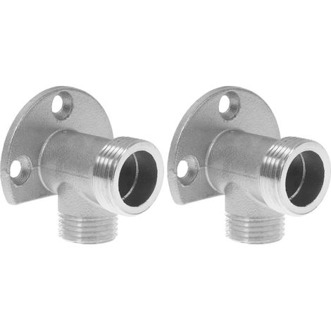 2 Pièces Raccord Mural Mitigeur Support Fixation Robinet Douche Adaptateur Applique Coudé G1 2 vers G3 4 INOX Double Fixation pour Installation 27 m (1/4)