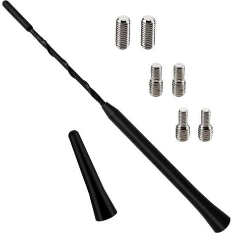 2 antennes de voiture - Antenne de toit FM DAB pour voiture - Antenne universelle courte avec 6 vis (M4 M5 M6) pour la réception radio FM/AM (23+6,5 cm)