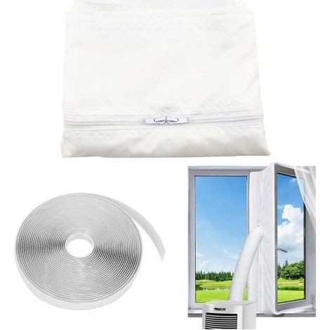 Tissu joint 400cm pour climatisation fenêtre porte Tissu de calfeutrage kit climatiseur mobile portes et fenêtres Isolation fraîcheur Installation simple et pratique (fenêtres 400x40 CM)-Crezuo (1/5)