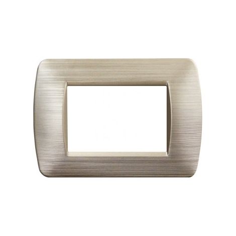 ETTROIT 3-Platz-Teller SPACE 3P-Serie aus satingoldenem Kunststoff, kompatibel mit Bticino Living Light LN85311