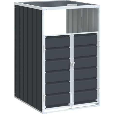 Rangement à roulettes pour poubelles pour bac unique acier CFW64074 (1/5)