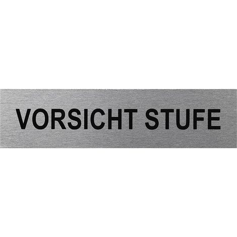 Targa per porta in alluminio Vorsicht Stufe 160x40mm