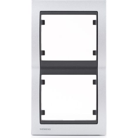 SIEMENS Plaque Double Verticale Texturé Aluminium Delta IRIS (1/2)