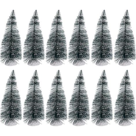 lot de 24 décorations de Noël pour bureau, mini sapins de Noël de 4 cm-4CM-Green (1/2)