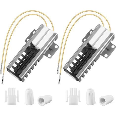 Lot de 2 allumeurs de four à gaz compatibles avec les modèles WB13K21, IG9998, AP2020569 PS231280 WB13T10045, connecteur plat et écrou pour allumeur de four, compatibles avec les fours à gaz Hotpoint- (1/5)