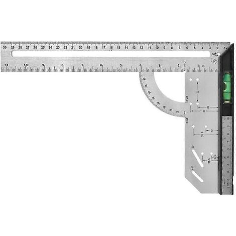 Équerre combinée de 30,5 cm (12 pouces), équerre métallique combinée pouces/métrique, équerre de mesure précise pour le travail du bois (1/5)