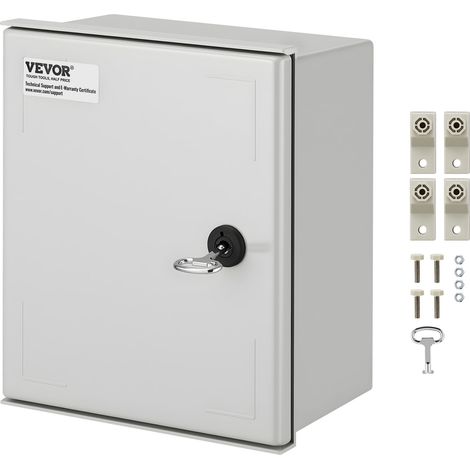 VEVOR Boitier en fibre de verre  30x25x14 cm, coffret armoire electrique 4X, IP66 etanche et anti-poussiere, boite de jonction electrique exterieure et interieure, avec plaque de montage