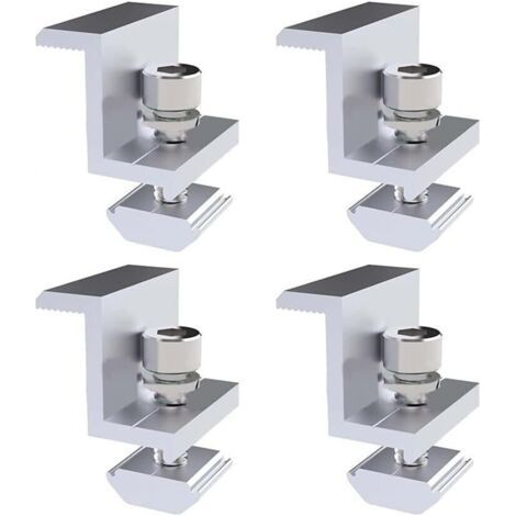Solar Panel Mounting Bracket, Solar Panel Mounting Bracket, Silver, Z Style, Aluminum, Wide (Color : 4pcs 35mm) (1/4)