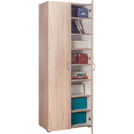 Holzkleiderschrank mit 8 Einlegeböden und 2 Türen h 180 cm (1/3)