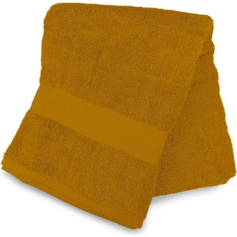 Filiyano-Serviette de bain en coton 500 g/m² 100 x 140 cm LAGUNE moutarde, par Soleil d'ocre Jaune (1/3)