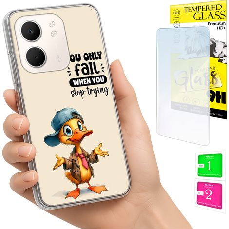 Funda para Oppo A5X Photo, cubierta trasera de pato + cristal 9H (1/5)