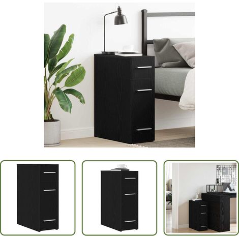Cabinet de rangement - Armoire d'apothicaire Chêne noir 20 x 45,5 x 60 cm (1/5)