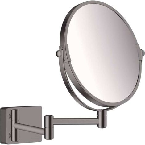Hansgrohe AddStoris - Espejo cosmético de pared, cromo negro cepillado 41791340 (1/2)