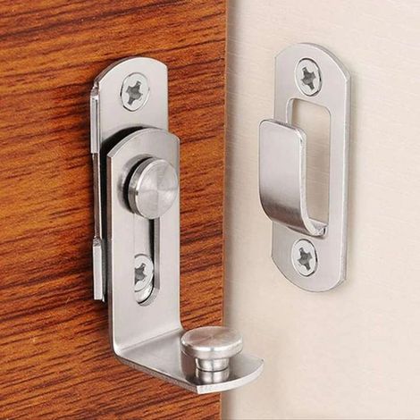 1 pc porte de grange en métal moulé crochet loquet serrure Texture pays rustique décoration ornement toilettes portes Angle droit porte coulissante boucle (1/5)