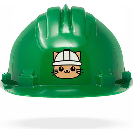TAMS® Kinderhelm - Drehverschluss Grün Katze