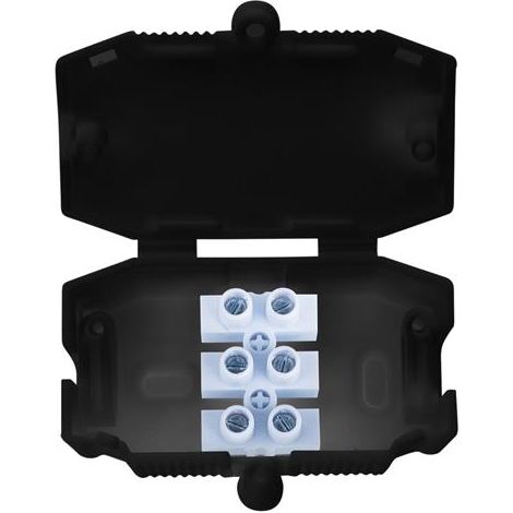 Dencon 3 Pole Connector Box 10A Electrical Insulation Black
