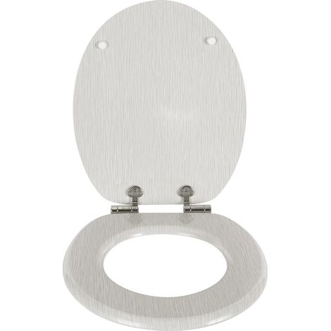 WOLTU Wooden Toilet Seats Soft Close WC Seat Hinge Ideal for Standard Toilet White Oak