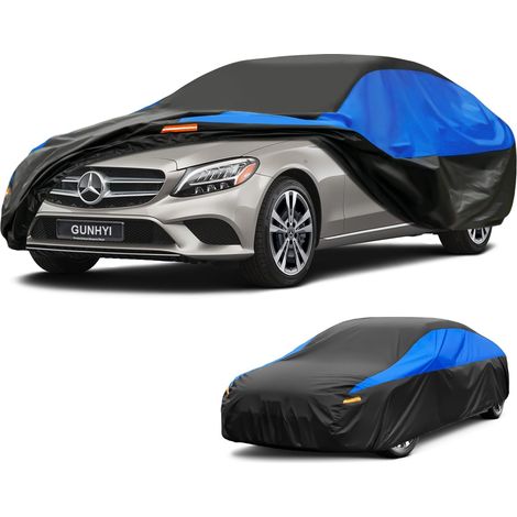Housse de Voiture Imperméable et Respirante, Bâche pour Mercedes Benz Classe C Berline W204 W205 W206, Housse de Voiture Noire et Bleue, Bâche de Garage Complète pour Protéger de la Pluie.,Convient po (1/5)