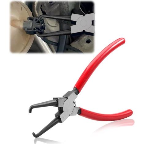 Alicates para líneas de combustible, Alicates para desmontar mangueras, Alicates para bujías, Llaves para tubos, mangueras (Rojo, 9 pulgadas) (1/5)