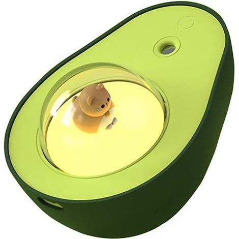 Mini humidificateur veilleuse, 210 ml en forme davocat, brume fraîche, petit humidificateur à atomisation muet avec conception de chat mignon pour la chambre de bébé (1/5)