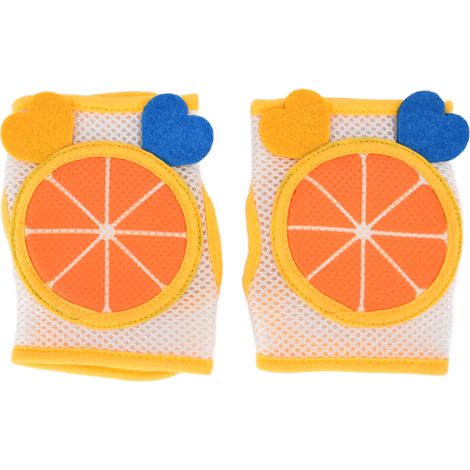 Protections de genoux et coudes bébé ajustables, motifs ludiques, respirant pour activités et équipement vélo orange (1/5)