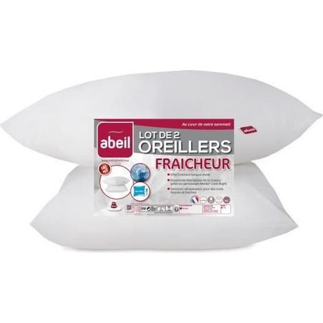 ABEIL Lot de 2 Oreillers Aerelle Cool Night - 60 x 60 cm - Blanc (1/4)