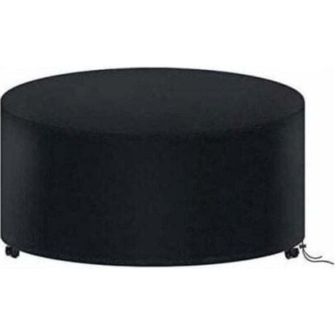 Funda redonda para mesa de jardín, XU, Funda impermeable para muebles de jardín, lona Oxford 210D, 128 x 71 cm (negra) --Crezuo