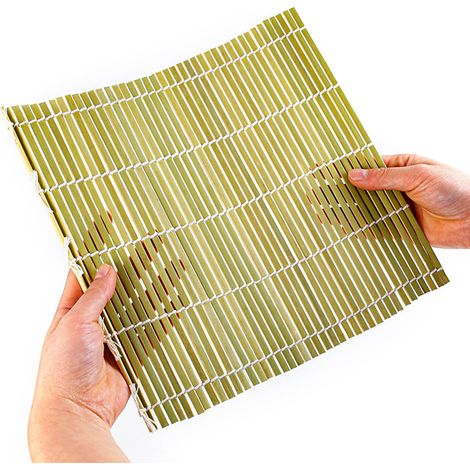 Rouleau à sushi en bambou 24x24cm, tapis de roulage, rideau en bambou, outil de fabrication de sushi (1/5)