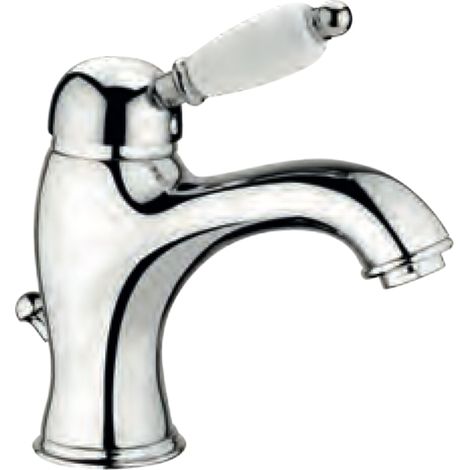 Mélangeur de lavabo vintage avec poignée en céramique (1/3)