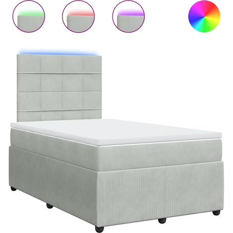Maison Exclusive - Cama box spring con colchón terciopelo gris cl (1/5)