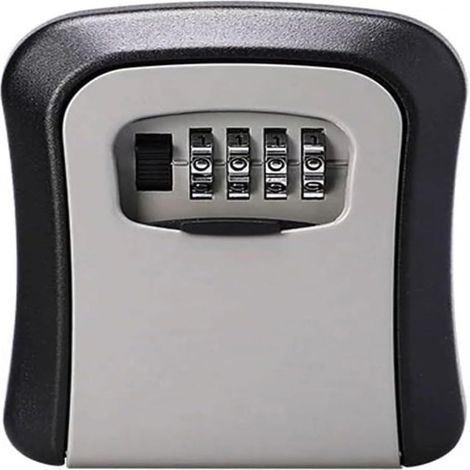 Boîte À Clés - Boîte À Clés À Code 4 Chiffres - Pour Intérieur Et Extérieur - En Métal - Fixation Murale Incluse - Gris