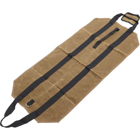 Sac de transport de bûches en toile cirée, support de bois de chauffage, accessoires de poêle à bois de cheminée, transport résistant à l'eau, couleur kaki (1/5)