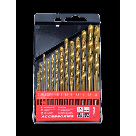 Foret awtools aw42317 revêtement titane 13 pièces 2-8 mm