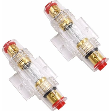 Porte-fusible en ligne 2 pièces, porte-fusible 60A Protection de sécurité de l'alimentation audio de voiture pour compresseur d'amplificateur d'alarme audio de voiture-LIAIKI (1/5)