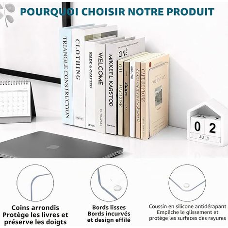 Transparent Acrylic Bookends, 18 x 12 x 12 cm (1/4)
