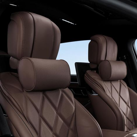 Auto Nackenkissen Leder Memory Foam Kopfstütze für Auto & Büro, 2 Stück (1/5)