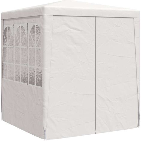 Tente de réception, Pavillon, Pergola, Tente de jardin, avec parois latérales 2,5x2,5m Blanc 90 g/m² OIB9430E (1/5)