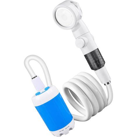 Pompes de douche de camping faciles à ranger - Tuyau amovible - Batterie de 4000 mAh - Pression réglable pour voyage et dortoir - Pression réglable (1/4)