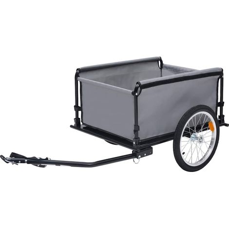 Remorque de vélo gris et orange 65 kg (1/5)