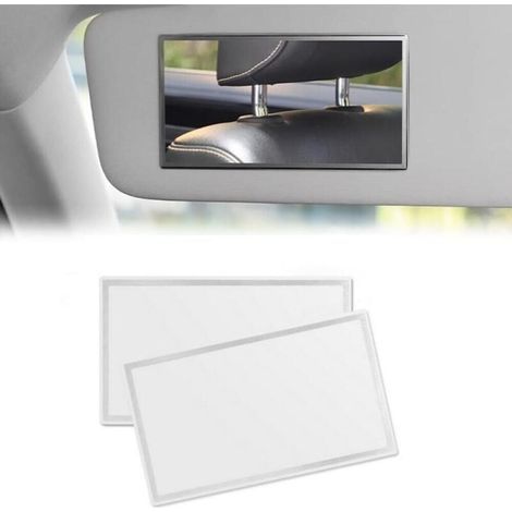 Lot de 2 Miroir de Courtoisie de Pare-Soleil Miroir de Maquillage de Voiture Miroir pour Pare Soleil Voiture Miroir de Voiture Miroir de Courtoisie en Acier Inoxydable pour Voiture, 15x8cm (1/4)