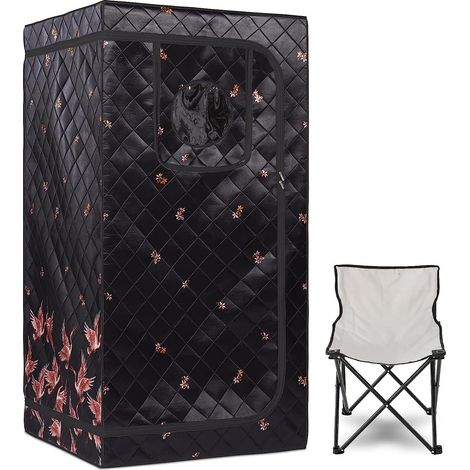 Kit de sauna portatif Kit de Sauna infrarouge Portab, Spa à domici for une personne avec minuterie, télécommande de température, coussin chauffant for s pieds amélioré Tente de sauna personnelle pour (1/5)