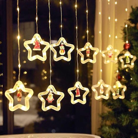 Guirlande lumineuse LED pour sapin de Noël, décoration festive, anneaux circulaires, étoiles, boules à souhaits, suspensions, ambiance colorée, petite guirlande scintillante (1/5)