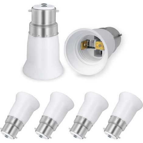 B22-auf-E27-Adapterfassung für LED-Lampen, 230 V Wechselstrom, Umrüstadapter von B22 auf E27, Bajonett-Schraubfassung, 4er-Pack (1/5)