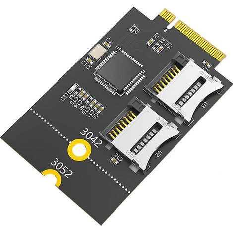 Lecteur double de cartes micro-SD, carte TF vers lecteur NGFF M.2 Key B--- (1/5)