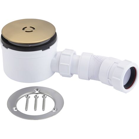 McAlpine 3 Pin Shower Trap& Flex Adaptor - Brushed Brass