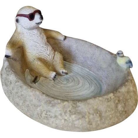 Dekofigur Erdmännchen Tränke 32 cm bunt Dekofigur