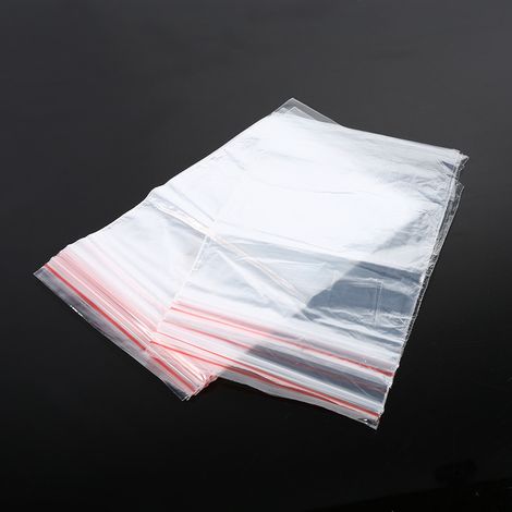 3 Tailles 100 Pièces Sachets Plastiques Transparents Réutilisables à Fermeture Zip pour Aliments, Bonbons, Noix et Conservation (1/3)