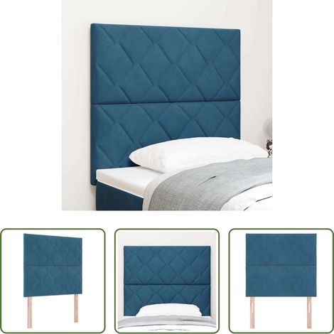 vidaXL Cabecero Azul Oscuro 100 cm Terciopelo (1/5)