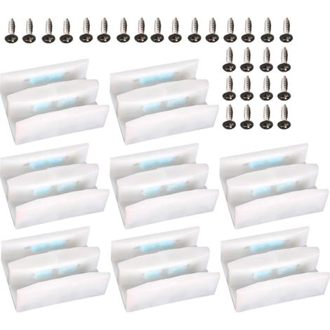 Guides Inférieurs Installation Facile en Plastique et Métal Lot de 8 Empêchant le Balancement pour Portes Coulissantes pour Portes de Bain (1/5)