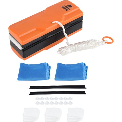 Verstellbarer magnetischer Fensterreiniger, doppelseitig für Fenster - Reinigungswerkzeug für Zuhause/Büro (Orange) (1/5)